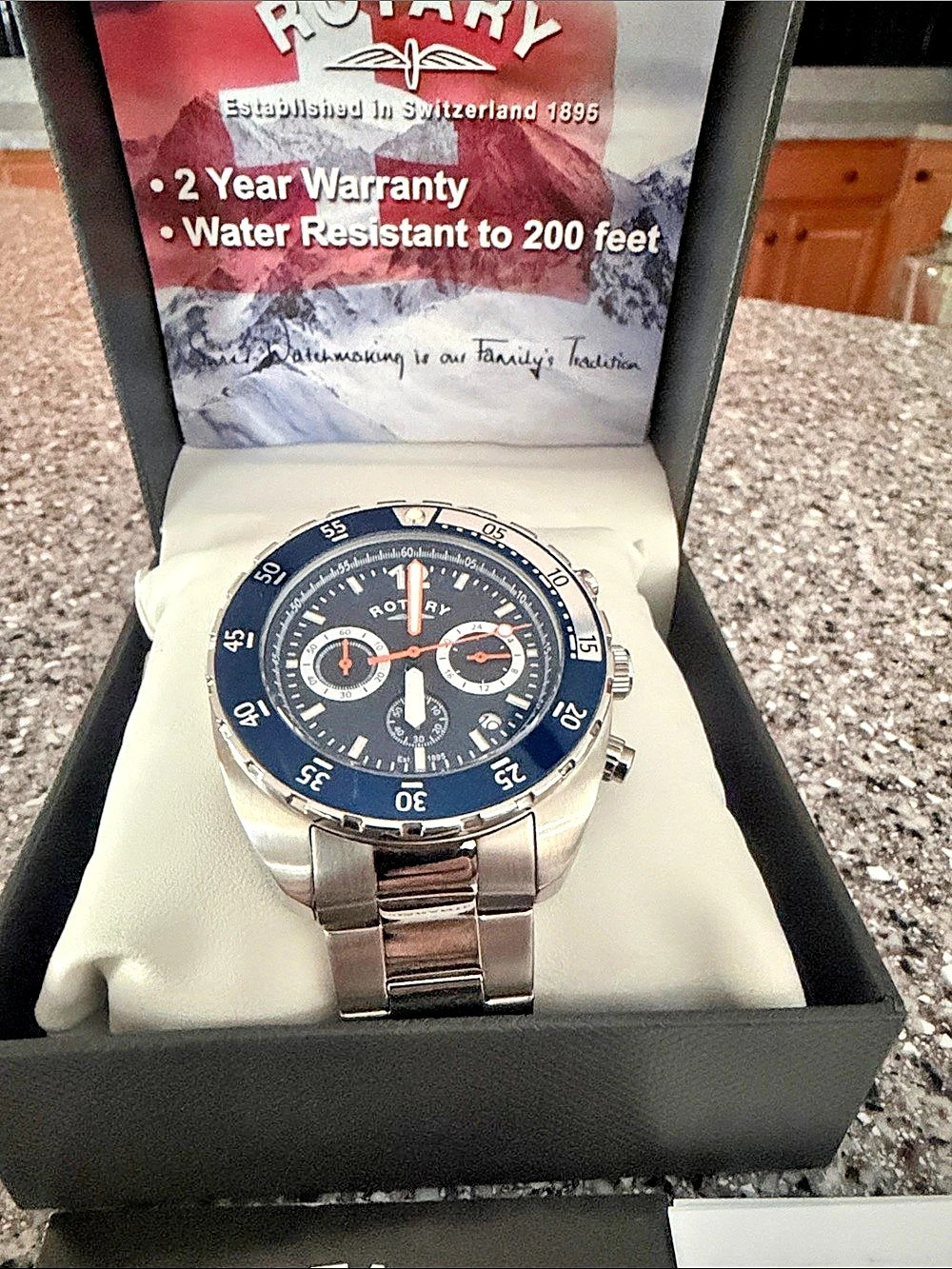Rotary Men's Blue Chronograph Watch